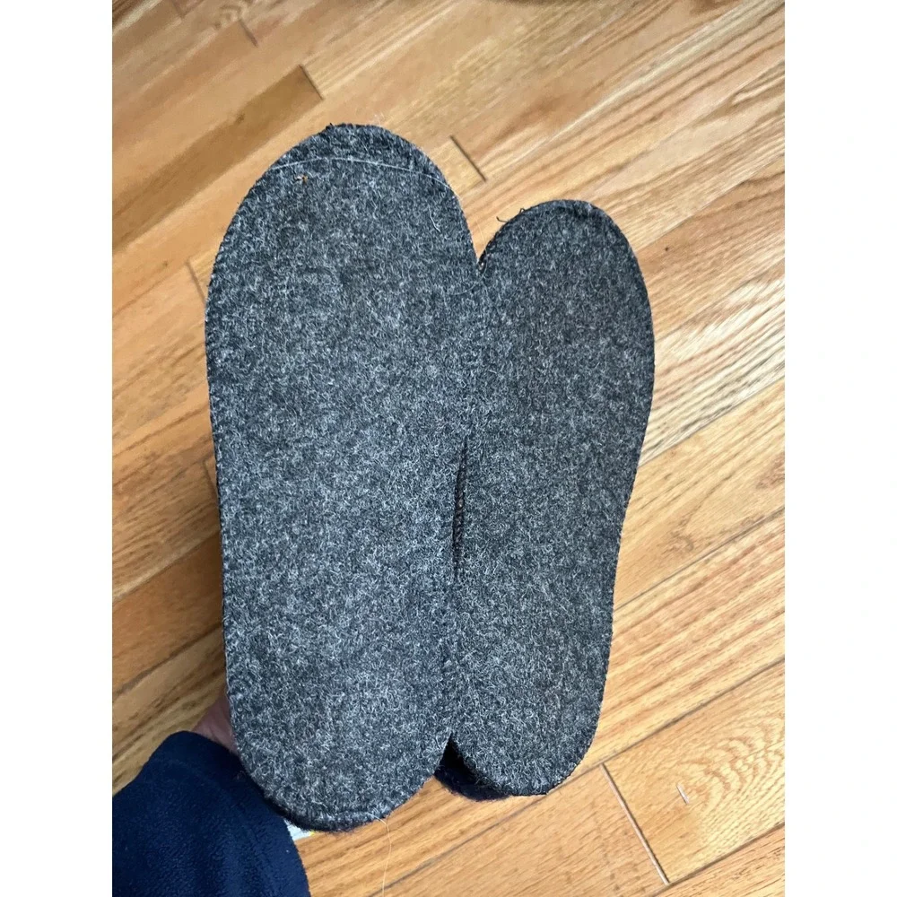 Made in Austria Navy Boiled Virgin Wool Ankle Slipper Booties EU 32 Multi Knit